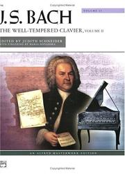 Cover of: The Well-Tempered Clavier, Vol. 2 (Alfred Masterwork Edition)