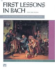 Cover of: First Lessons in Bach (Alfred Masterwork Edition)