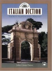 Cover of: Gateway to Italian Diction: Teacher's Supplementary Materials (Gateway)