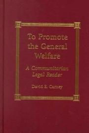 Cover of: To Promote the General Welfare