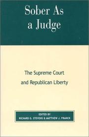 Cover of: Sober as a judge by edited by Richard G. Stevens and Matthew J. Franck.