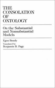 Cover of: The Consolation of Ontology: On the Substantial and Nonsubstantial Models