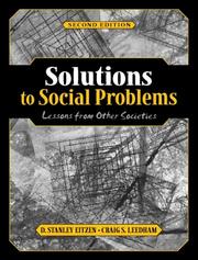 Cover of: Solutions to social problems by [edited by] D. Stanley Eitzen, Craig S. Leedham.