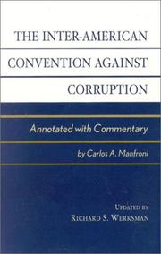 Cover of: The Inter-American Convention Against Corruption by Carlos A. Manfroni