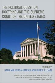 Cover of: The Political Question Doctrine and the Supreme Court of the United States by Bruce E. Cain