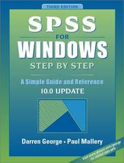 Cover of: SPSS for Windows Step by Step: A Simple Guide and Reference, 10.0 Update (3rd Edition)