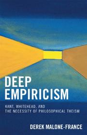 Cover of: Deep Empiricism: Kant, Whitehead, and the Necessity of Philosophical Theism
