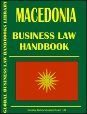 Cover of: Macedonia Business Law Handbook