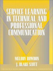 Cover of: Service-learning in technical and professional communication by Melody Bowdon