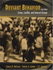 Cover of: Deviant Behavior by Charles H. McCaghy, Timothy A. Capron, J. D. Jamieson