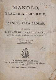 Cover of: Manolo: tragedia para reir, ó, saynete para llorar