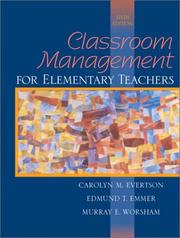 Cover of: Classroom management for elementary teachers by Carolyn M. Evertson