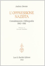 Cover of: L' oppressione nazista: considerazioni e bibliografia, 1963-1981