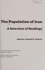 Cover of: The Population of Iran by edited by Jamshid A. Momeni.