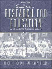 Cover of: Qualitative Research for Education: An Introduction to Theories and Methods (4th Edition)