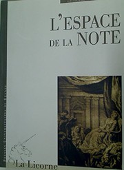 Cover of: L' espace de la note