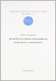 Cover of: Ricerche sulla poesia alessandrina II: forme allusive e contenuti nuovi
