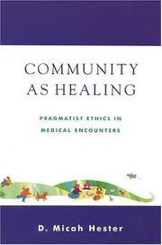 Cover of: Community As Healing by D. Micah Hester