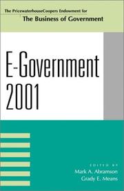 Cover of: E-Government 2001 (The Pricewaterhousecoopers Endowment Series on the Business of Government)
