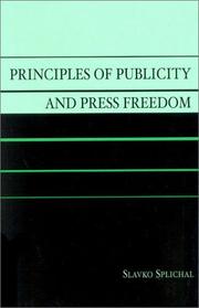 Cover of: Principles of Publicity and Press Freedom