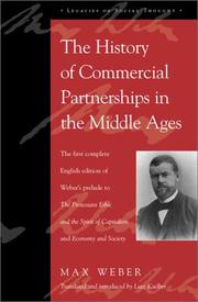 Cover of: The History of Commercial Partnerships in the Middle Ages by Lutz Kaelber, Max Weber, Charles Lemert