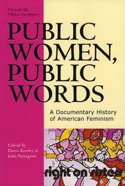 Cover of: Public Women, Public Words by Dawn Keetley