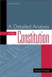 Cover of: A detailed analysis of the Constitution by Edward Francis Cooke