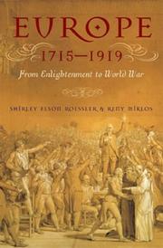 Cover of: Europe 1715-1919: From Enlightenment to World War