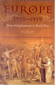 Cover of: Europe, 1715-1919 by Shirley Elson Roessler