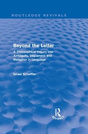Cover of: Beyond the Letter by Israel Scheffler