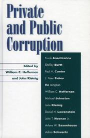 Cover of: Private and public corruption