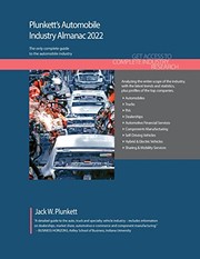 Cover of: Plunkett's Automobile Industry Almanac 2022: Automobile Industry Market Research, Statistics, Trends and Leading Companies
