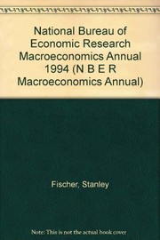 Cover of: NBER Macroeconomics Annual 1994 by Stanley Fischer