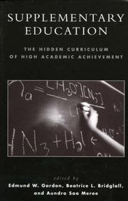 Cover of: Supplementary Education: The Hidden Curriculum of High Academic Achievement