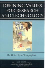 Cover of: Defining Values for Research and Technology: The University's Changing Role