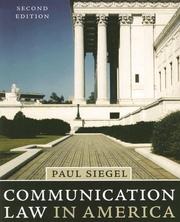 Cover of: Communication Law in America by Paul Siegel