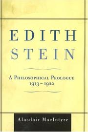 Cover of: Edith Stein: A Philosophical Prologue, 1913-1922