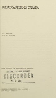 Cover of: Broadcasting in Canada by Eugene S. Hallman