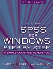 Cover of: SPSS for Windows Step-by-Step by Darren George, Paul Mallery, Darren George, Paul Mallery