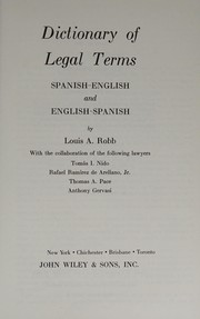 Cover of: Dictionary of legal terms: Spanish-English and English-Spanish