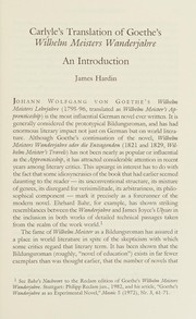 Cover of: Goethe's Wilhelm Meister's travels by Johann Wolfgang von Goethe