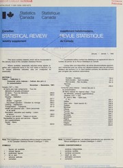 Cover of: CANADIAN STATISTICAL REVIEW WEEKLY SUPPLEMENT
