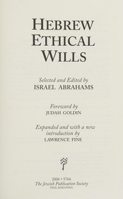 Cover of: Hebrew ethical wills