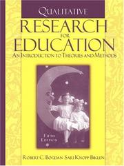 Qualitative research for education by Robert Bogdan, Sari Knopp Biklen