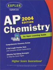 Cover of: AP Chemistry, 2004 Edition: An Apex Learning Guide