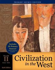 Cover of: Civilization in the West, Volume II (since 1555), Primary Source Edition (with Study Card) (6th Edition)