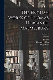 Cover of: English Works of Thomas Hobbes of Malmesbury; Volume 5