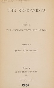 Cover of: The Zend-Avesta by translated by James Darmesteter.