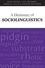Cover of: A dictionary of sociolinguistics