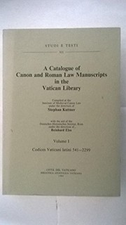 A Catalogue of Canon and Roman Law manuscripts in the Vatican Library by Biblioteca apostolica vaticana